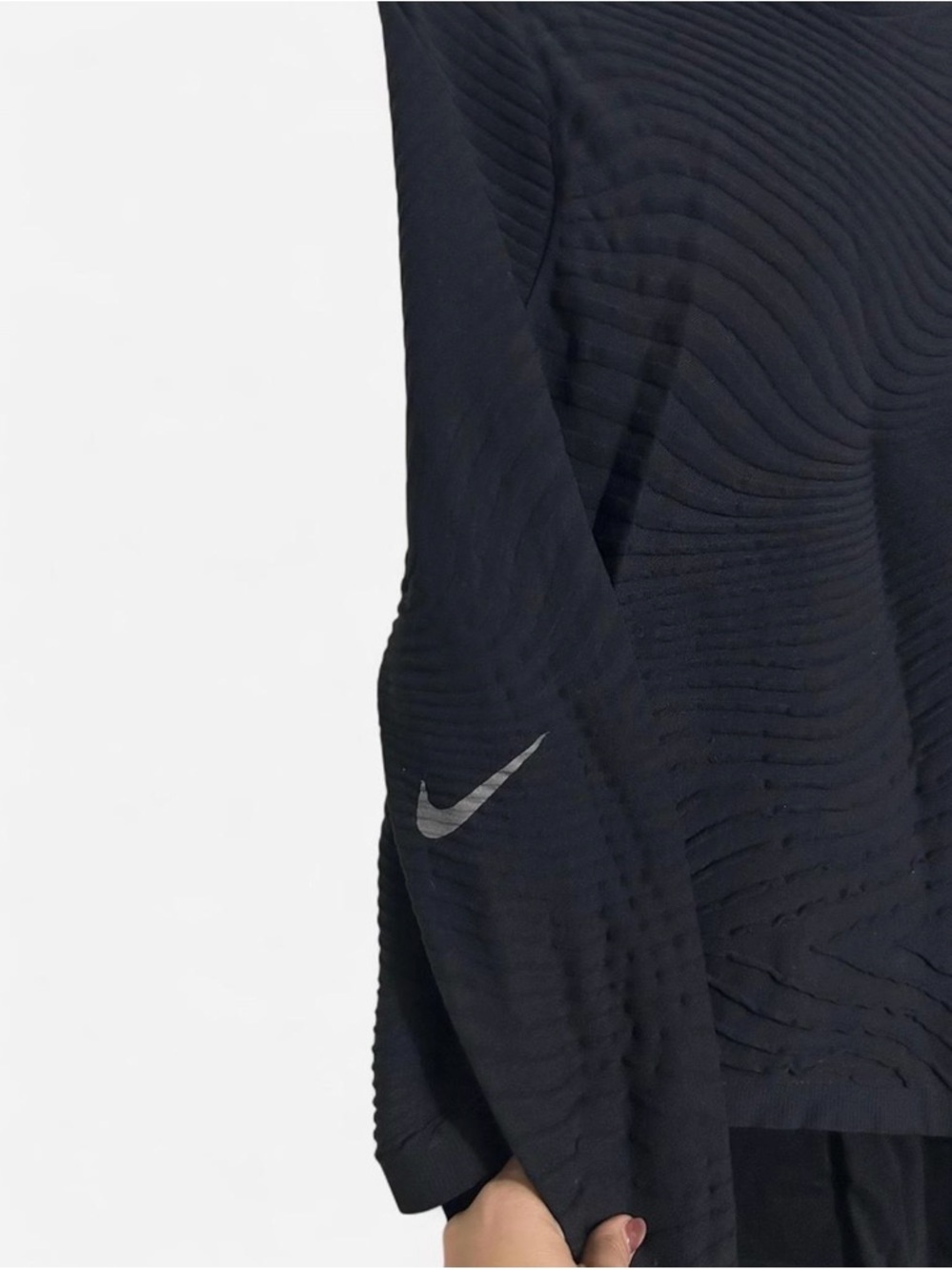 Nike City Ready Textured Running Top with Silver Swoosh